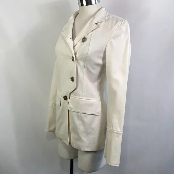 Burberry Cream High Neck SideโButton Jacket - Picture 12 of 16